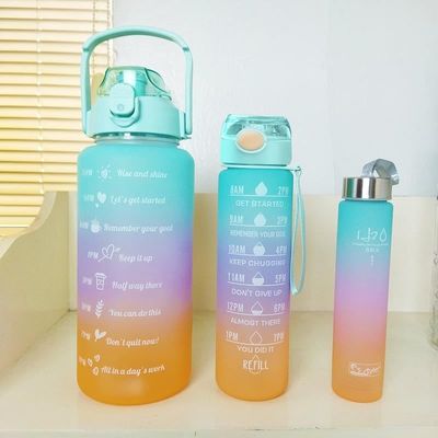 購入 人性化されたデザイン 550/750/1000ML ポータブルプラスチック水瓶 1リットル グラデント色 カスタムジム 水瓶 ビスフェノールと毒素フリー OEM ODM online manufacture