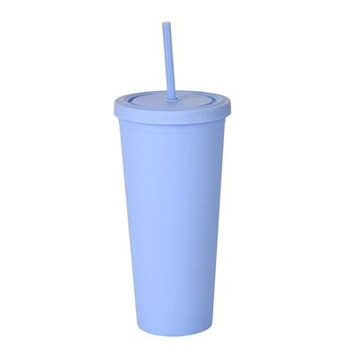 購入 カラフル 450/650ml キャンディーカラー ダブル 絶縁 プラスチック トンブル アクリル マット トンブル ストロー 真空 密閉 絶縁 噴出 防止 デザイン online manufacture