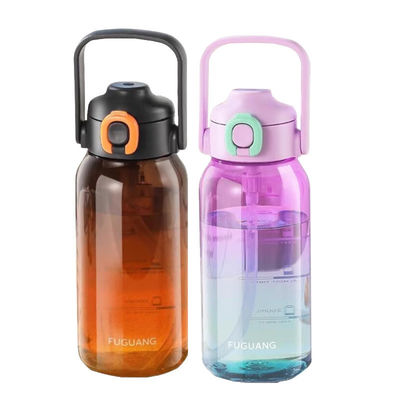 購入 700m 1000ml プラスチックの水瓶 大容量 携帯型 屋外スポーツ グラデント色 水瓶 環境保護と健康 online manufacture