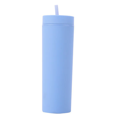 購入 薄い二重隔離されたプラスチック水瓶 ゴム塗料 16オンス プラスチック水瓶 ストレート スプッシュ・プローフ蓋付きのシッピーカップ 掃除が簡単 online manufacture