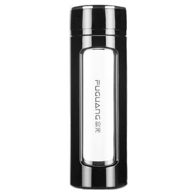 購入 エレガント ポータブル 大容量 ダブルガラス 水瓶 茶の注入器 多用途 400ml カスタムLOGO 印刷 漏れ防止 ガラスボトル ギフト online manufacture