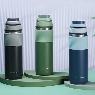 購入 漏れ防止型 316 ステンレス鋼 500ml 掃除用ボトル ハンドル付き 個別化メタル水瓶 口が広い 簡単に清潔 online manufacture