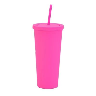 購入 22オンス カラフルなアイスコーヒー ストロー付き旅行カップ パーティーのためのパーソナライズされたプラスチックタムラー 誕生日 漏れ防止 噴出防止 清掃が簡単 online manufacture