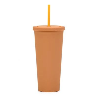 購入 450ml 650ml 22oz ストローと蓋付き 活気のある6色 再利用可能なプラスチックコーヒータンブラー 環境に優しい カスタマイズ可 online manufacture