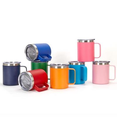 購入 360ml BPAフリー 断熱式ステンレスステールカップ ハンドルと蓋付き 掃除式 断熱式キャンプカップ 日常使用に最適 online manufacture