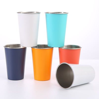 購入 260/350/400/500/600ML 屋外ステンレスステールキャンプカップ シングルウォール カスタム印刷ステンレスステール ビールカップ 軽量 カスタマイズドロッププローフ online manufacture