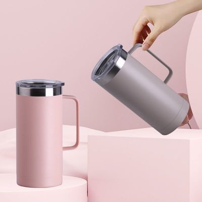 購入 360/420/750ML ダブルウォール 304 ステンレス 断熱式コーヒーカップ オフィス ビジネス 断熱式コーヒー旅行 カップ ハンドル 漏れ防止 デザイン online manufacture