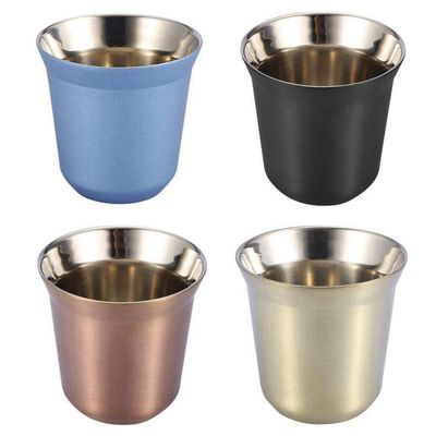 購入 80ml 160ml ダブルウォール ステンレス コーヒー カップ 旅行 ステンレス エスプレッソ カップ サイズ 小さい 持ち運び 清掃 簡単 online manufacture