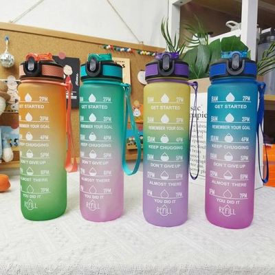 購入 耐久性 安全機能設計 大型パーソナライズド スポーツボトル 32オンス 水瓶 時間マークとストロー online manufacture