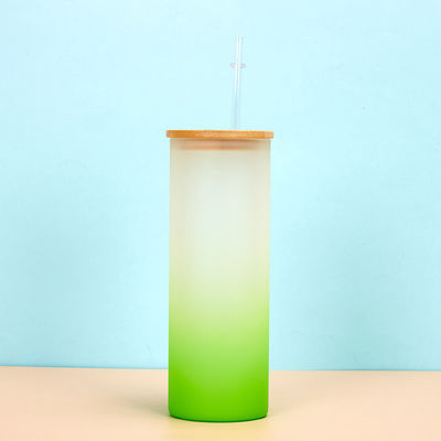 購入 360/480ML 2パック 16オンス ガラス水瓶 グラデント 凍結ガラス サブライメーション 水瓶 竹蓋付き 軽量 高耐久性 online manufacture