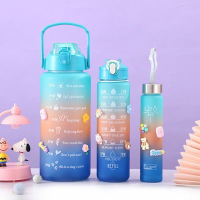 購入 3PCS スポーツ用水瓶 ストロー 動機付け 64オンス 32オンス 10オンス 漏れ防止 半ガロン 2L 水瓶 スポーツ用 オフィスジム online manufacture