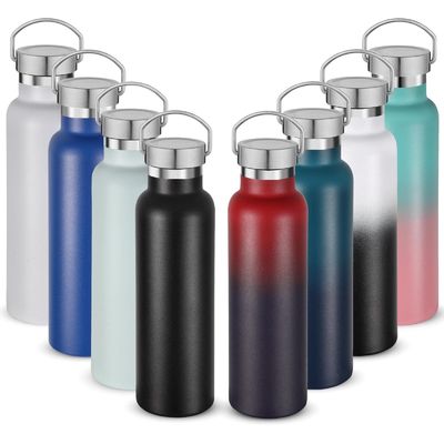 購入 スタッドレスタイヤ スポーツ用水瓶 卸売 17オンス ダブル壁隔熱ボトル ハンドルと木製 防水蓋 金属水瓶 サイクリスト ランナー online manufacture
