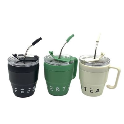 購入 コーヒーカップ ハンドルとストロー蓋付き 480ML 旅行カップ 水カップ ミルクカップ ステンレス鋼材 飲料用 ハンドル ストローカップ online manufacture