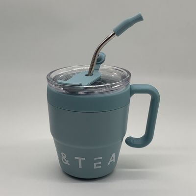 購入 隔熱旅行カップ 1Pcs 480ml ステンレス鋼コーヒーカップ ストロー蓋付き 熱冷飲料用 湯茶 牛乳 オフィス 屋外ポータブルボトル online manufacture