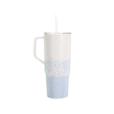 購入 クロスボーダー 1200ml 単壁タンブラー 輝くダイヤモンド ハンドルとストロー online manufacture