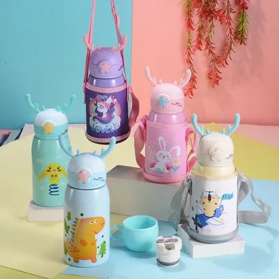 購入 OEM/ODM 受け入れられる 500ml 16oz 子供用水瓶 ストローテルモス BPAフリー 真空隔離 漏れ防止 女の子のための完璧な 男の子スポーツ オンライン製造