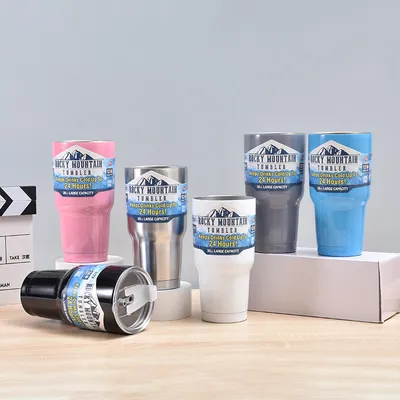 購入 30オンス トンブル 蓋とストロー ダブルウォール 絶縁ステンレス 漏れ防止 熱コーヒー トンブル 旅行カップ 冷や熱い飲み物 旅行カップ シルバー オンライン製造