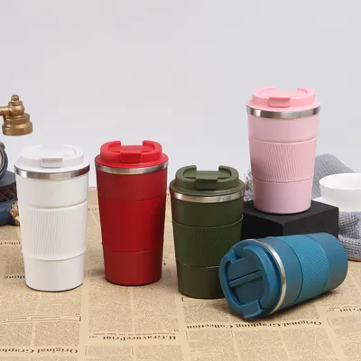 購入 12オンス 17オンス 密集防止コーヒーカップ 蓋付き 熱コーヒータンブラー ステンレス鋼 冷や暑い状態 男性 女性のための贈り物 オンライン製造