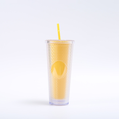 購入 DIY 蓋とストローの詰め込みタンブラー 再利用可能なプラスチックアクリルカップ 双壁の虹彩色の旅行タンブラー 冷たい水 スムージー 広い口 漏れ防止 オンライン製造