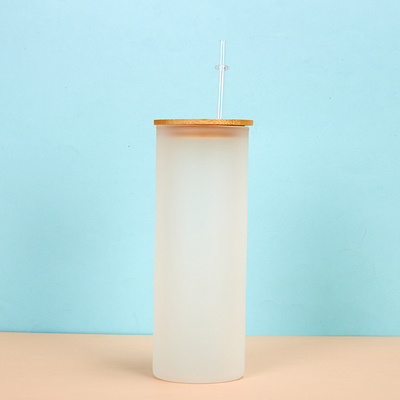 購入 カスタマイズされた再利用可能なグラデントボロシリケートガラス水瓶 16オンス ガラスコーヒーカップ バンブー蓋とストロー 独特のデザイン ギフト 娘の親友 オンライン製造