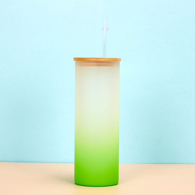 購入 360/480ML 2パック 16オンス ガラス水瓶 グラデント 凍結ガラス サブライメーション 水瓶 竹蓋付き 軽量 高耐久性 online manufacture