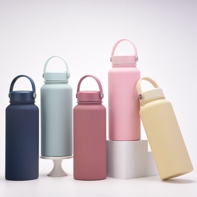 購入 New Stainless Steel Sports Water Bottle Large-capacity 1L American Wide-mouth Insulated Flask Portable Outdoor Customized Water Cup オンライン製造