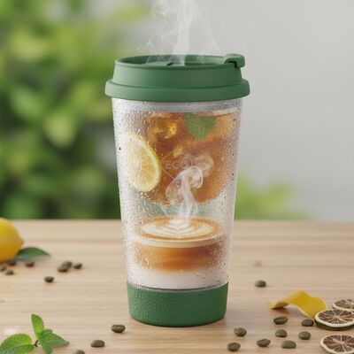 購入 スライド式蓋付きプラスチックタンブラー ホット・コールドドリンク対応 エコフレンドリー 再利用可能 ドリンクコンテナ オンライン製造