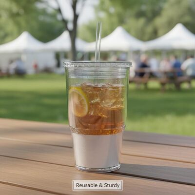 購入 シリンダー プラスチック タンブラー 再利用可能 はい 頑丈 な 構造 外出 イベント ピクニック や 企業 集会 に 適し オンライン製造