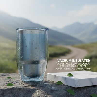 購入 飲み物を長時間冷たく保つ真空断熱二重構造プラスチックタンブラー。旅行、キャンプ、日常使いに最適。 オンライン製造