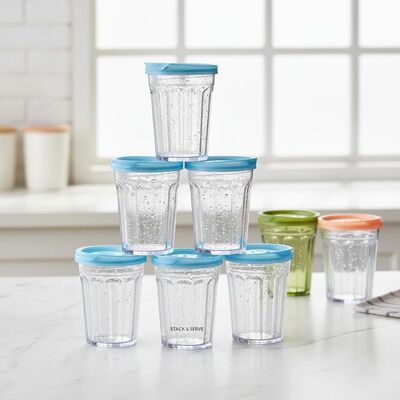 購入 スライド閉蓋付きの積み重ね可能なプラスチックタンブラー レストラン カフェテリア イベント・カテリング オンライン製造