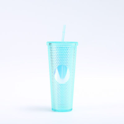 ストローで詰められたタンブラー 温かい飲み物や冷たい飲み物 氷色のコーヒーカップ スムージーカップ 再利用可能なBPAフリー
