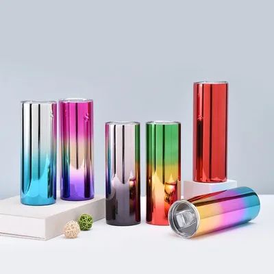 600ml レッド メタリック ドリンクウェア カスタム 20オンス ステンレス スチール トンブル スキニー サブライメーション ワイン トンブル エグゼクティブ ミラー クロム 水杯 直体