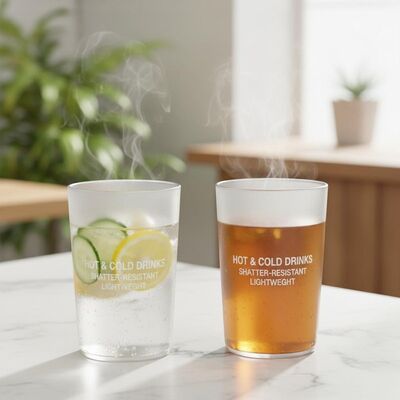 15 Oz Plastic Tumbler Cylinder Suitable Hot Cold Drinks Lightweight And Shatter Resistant Suitable For Busy Environments